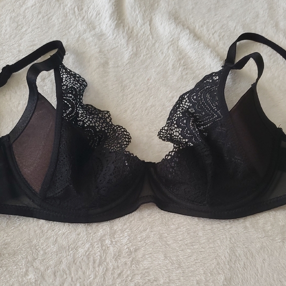 32D Adore Me Black Lace Bra, Kaia Unlined Lingerie Bra, Bra Only - Picture 2 of 3